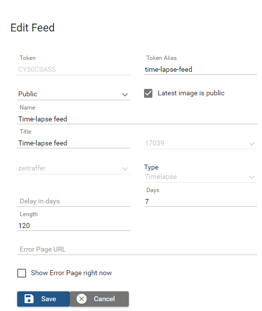 Camera Feed Configuration